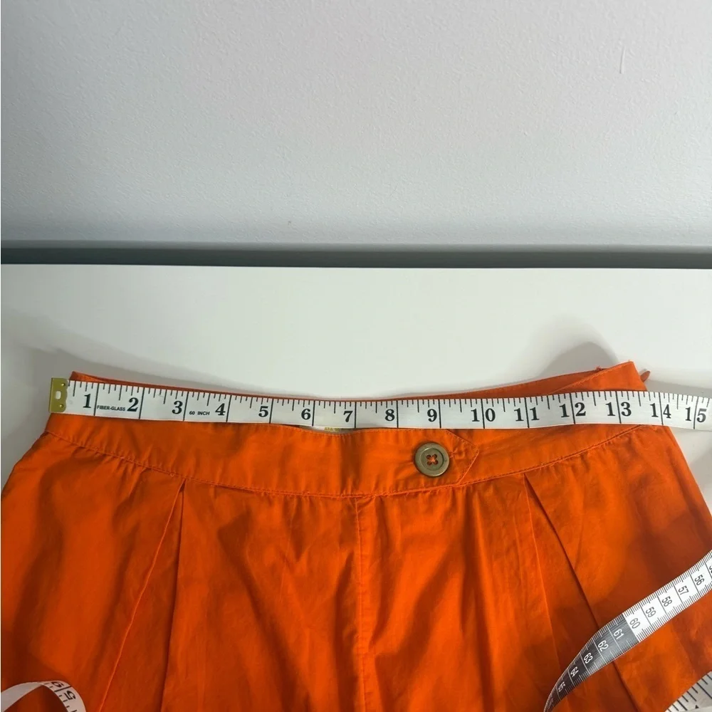 Maeve - Anthropologie - Orange Pleated Poplin Shorts 100% Cotton - US 4 - Picture 9 of 10